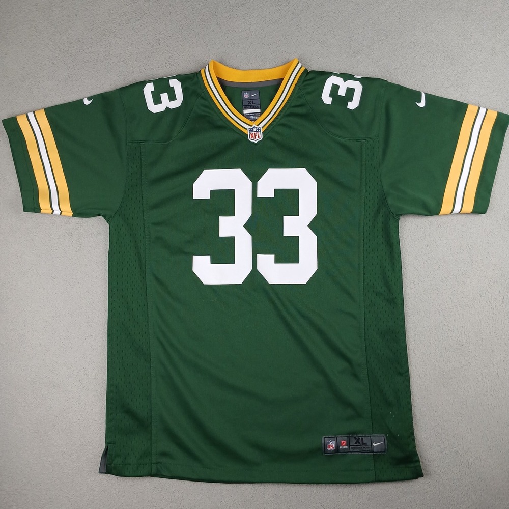 Nike Green Bay Packers Jersey Youth XL Green 33 NFL Football On Field Fan Gear